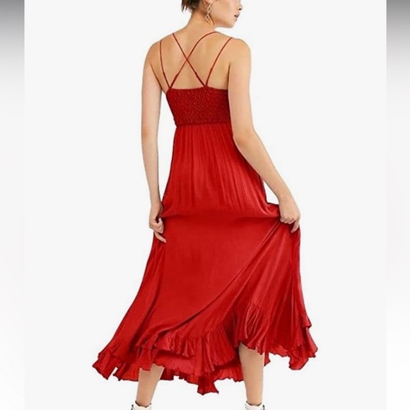 Free People NWT ❤️ One Adella Maxi Slip red NWT - Picture 4 of 6